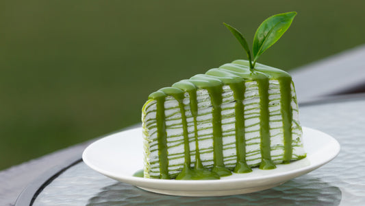 pastel de crepes de matcha