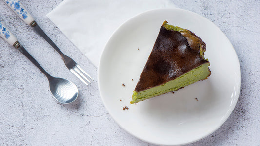 receta de tarta de queso vasca con matcha