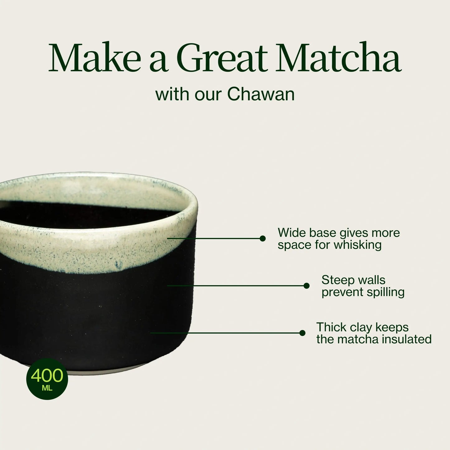 Tazón De Té Chawan Negro