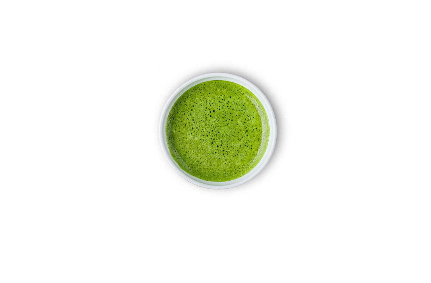 polvo de matcha latte japonés en una taza