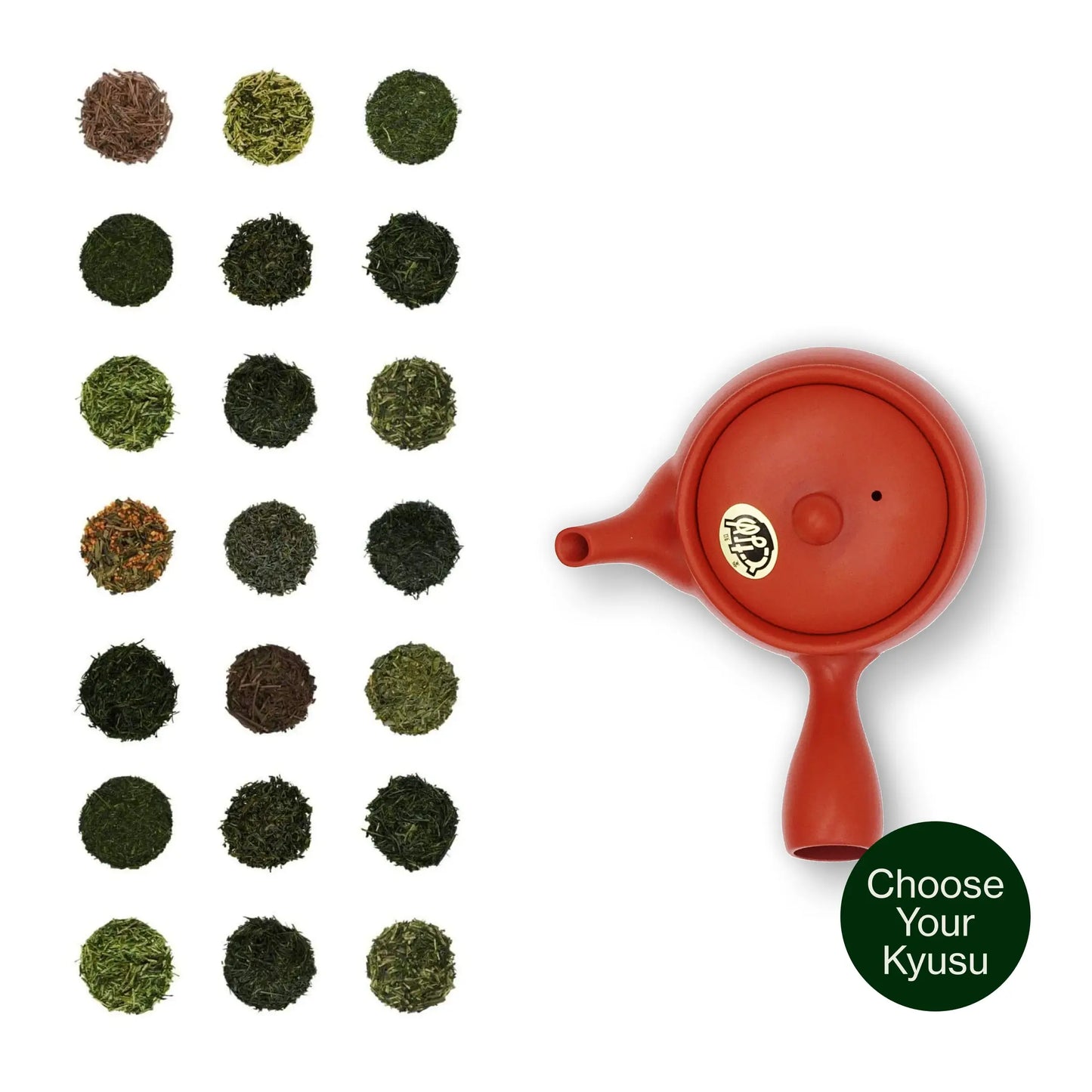 22 muestras de té con tetera