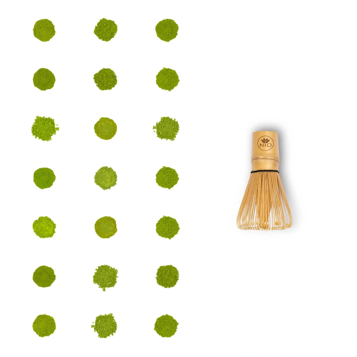Paquete de 21 muestras de té matcha con batidor
