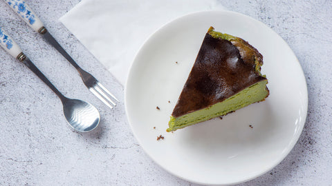 receta de tarta de queso vasca con matcha