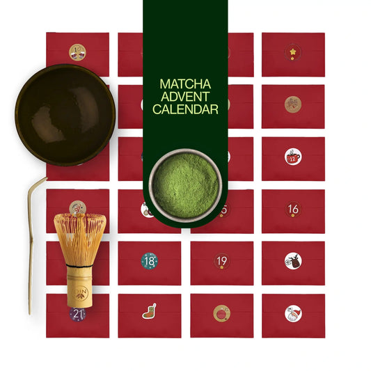 Calendario de adviento de té matcha 2024 con Whisk, Chawan y Chashaku