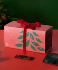 Matcha advent calendar 2026 gift box with red ribbon